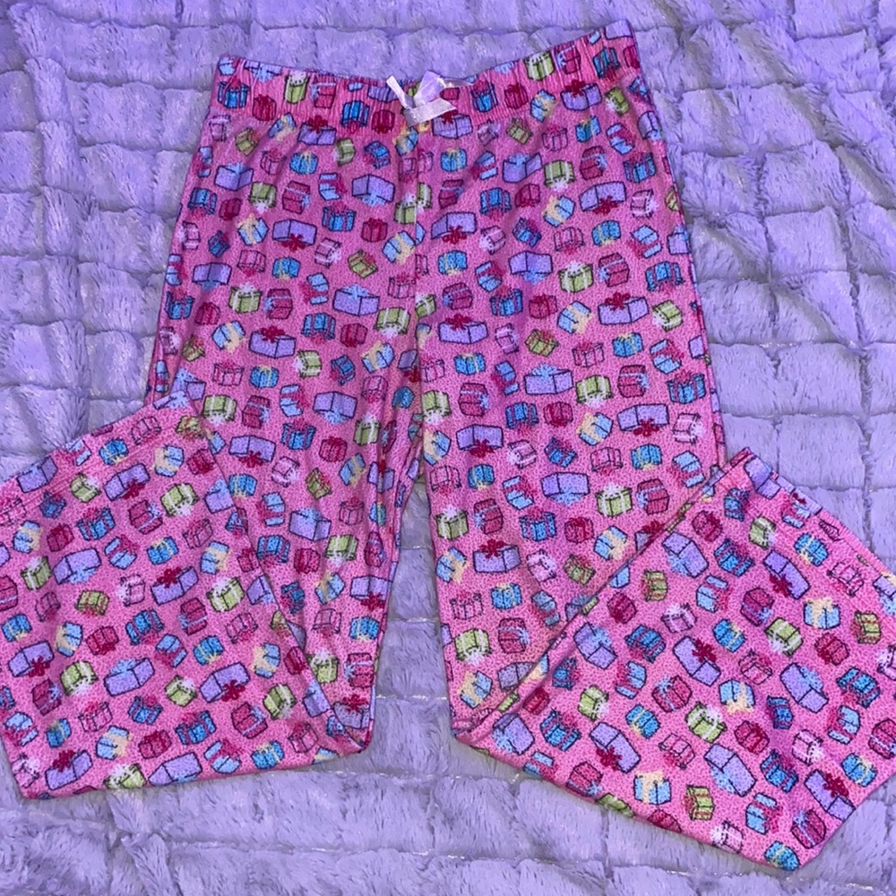 pink present box pj pants